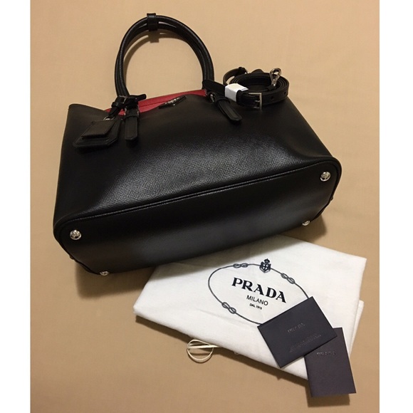 SOLD PRADA Saffiano Cuir Double Tote Bag $3,100 - Picture 6 of 8